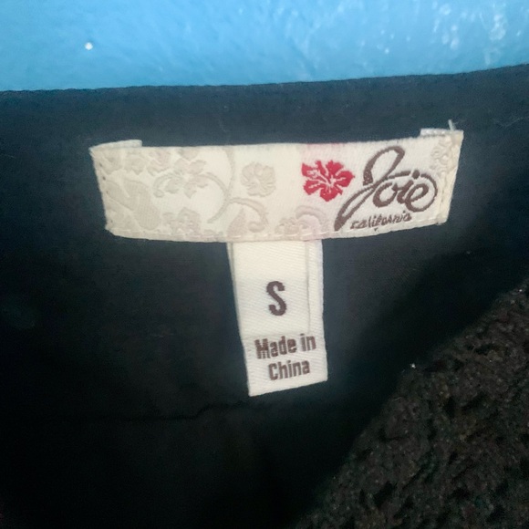 Joie VTG Y2K Navy Polka Dot Babydoll Crochet Trim Cami Top Size S - Picture 3 of 10